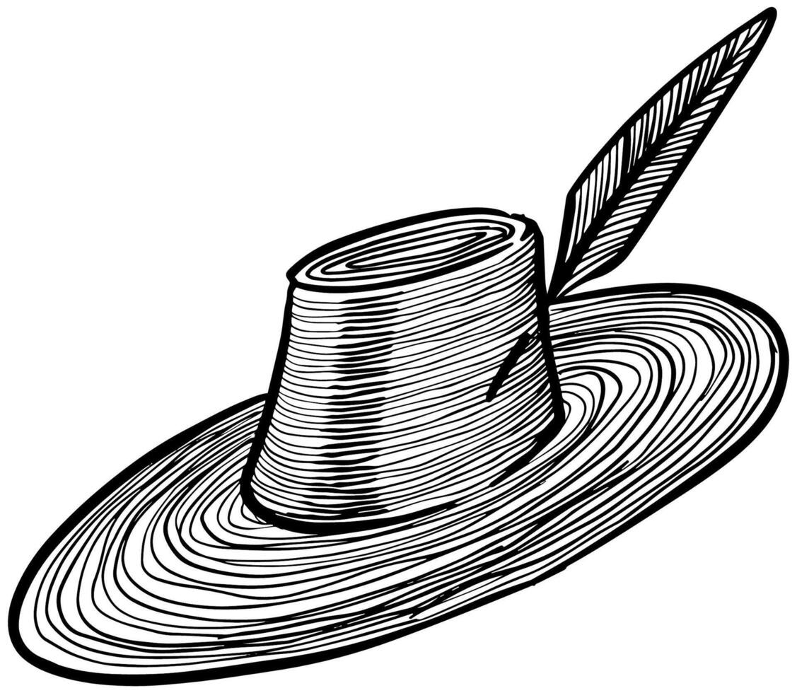 hand drawn women hat vector