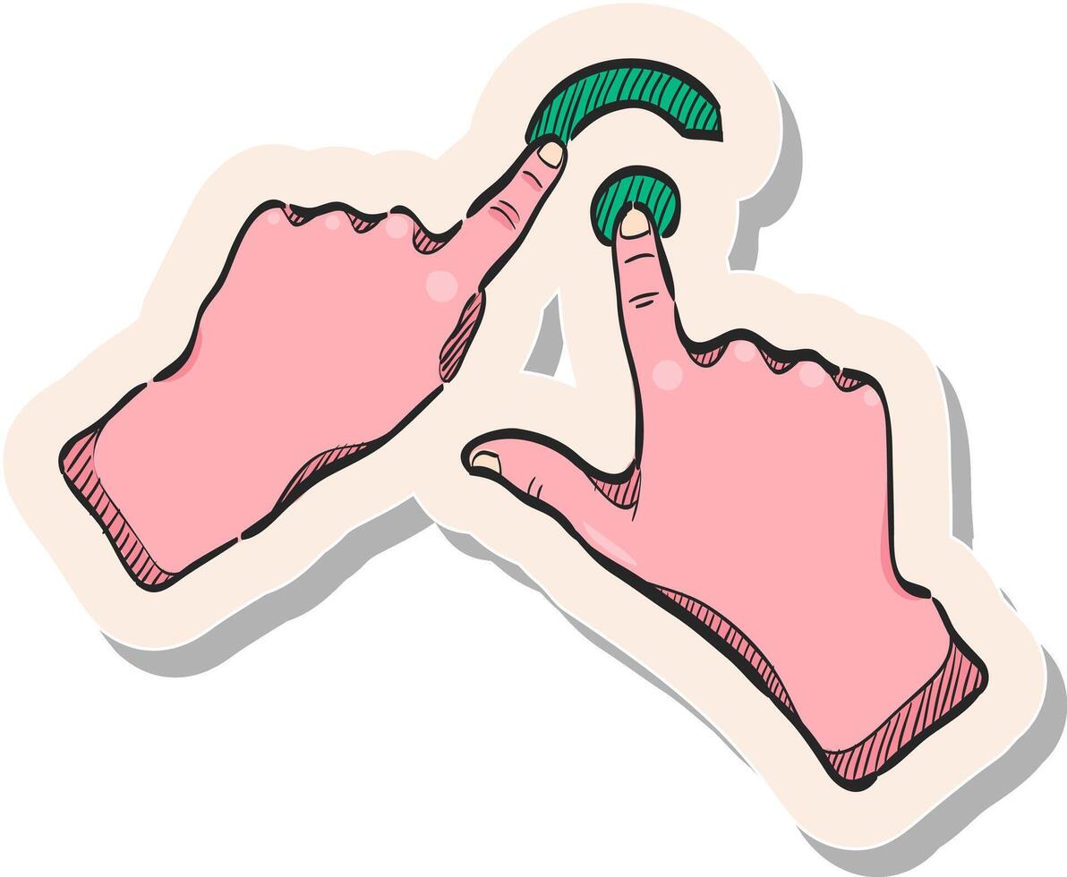 Hand drawn sticker style icon touchpad gesture vector