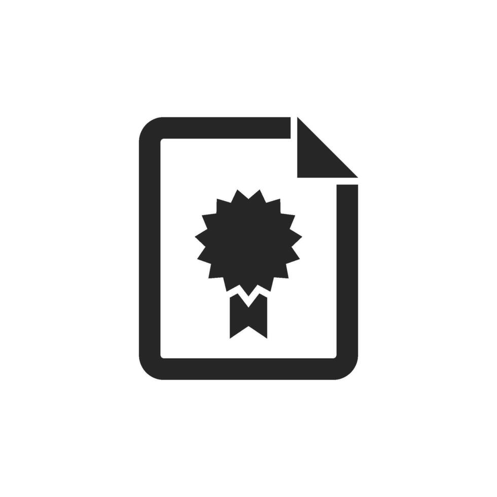 Contract document icon in thick outline style. Black and white monochrome vector illustration.