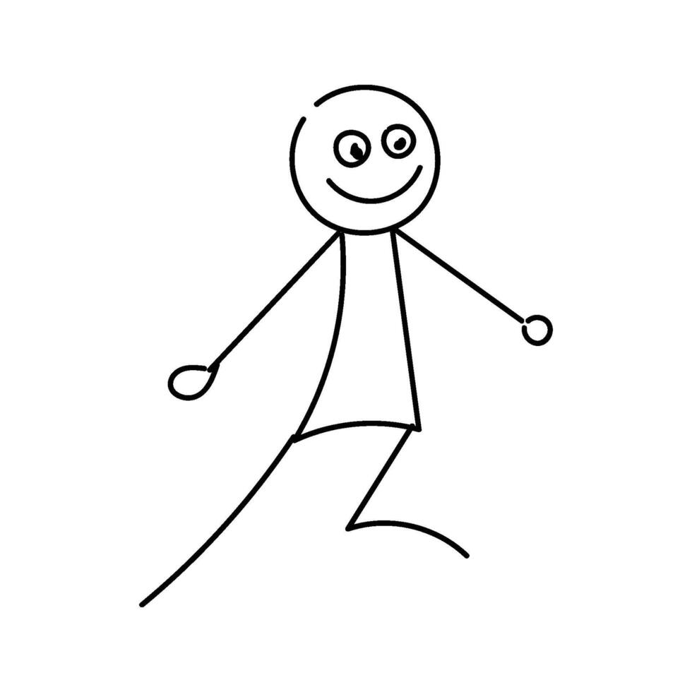 Funny Stick figure hand drawn style for print vector