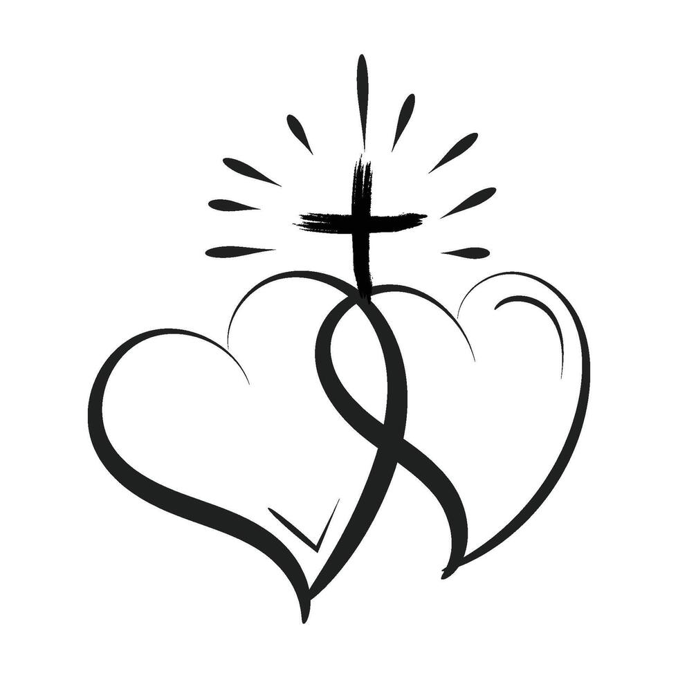 Christian art for print or use as T Shirt Design vector