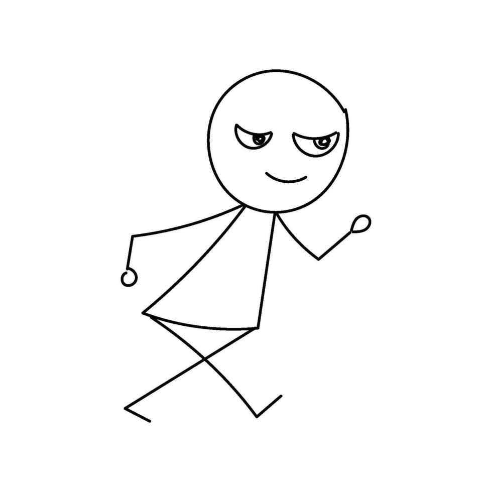 Funny Stick figure hand drawn style for print vector