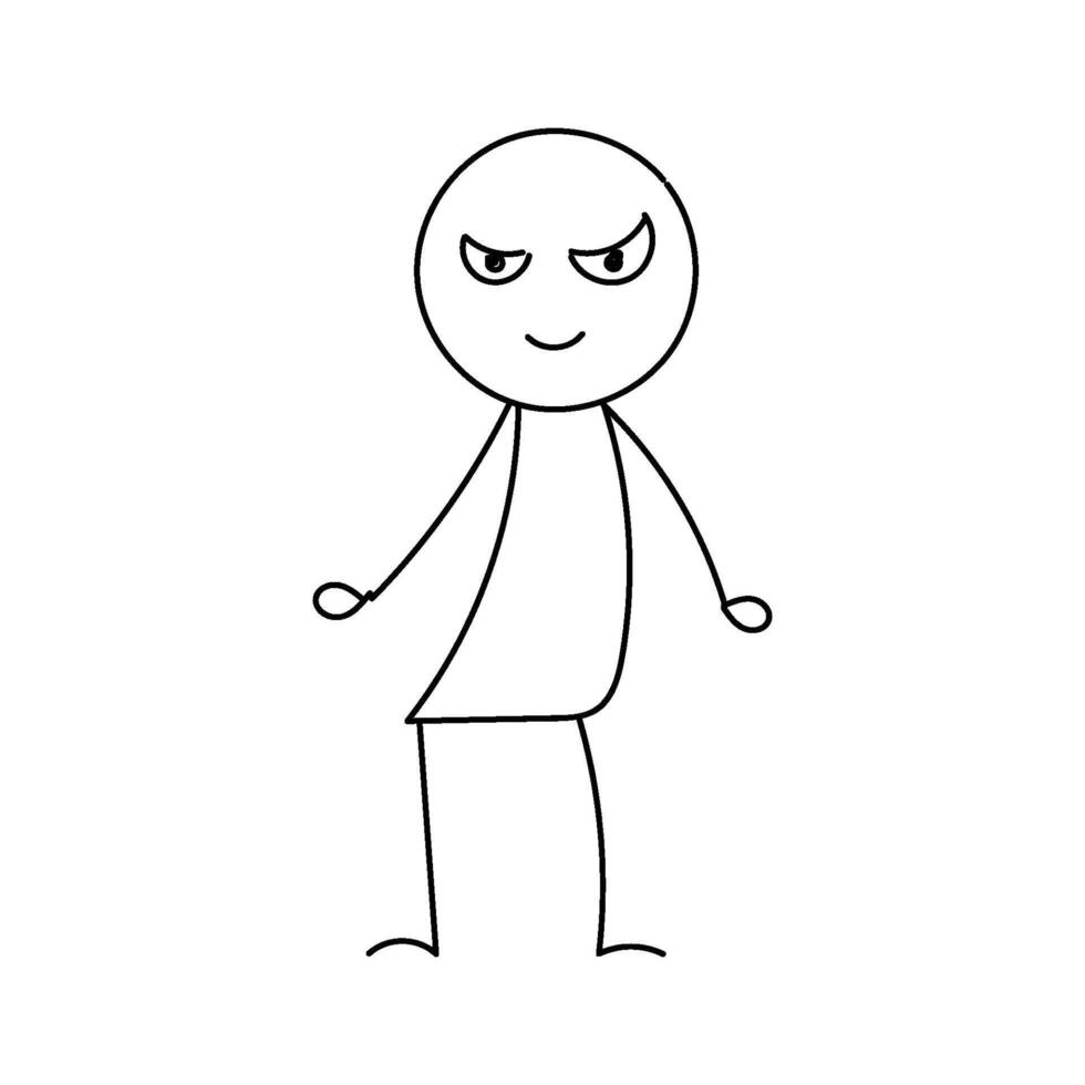 Funny Stick figure hand drawn style for print vector