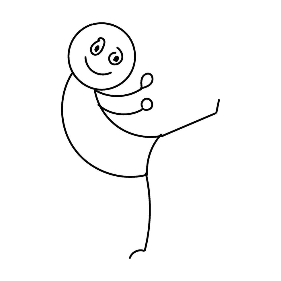 Funny Stick figure hand drawn style for print vector