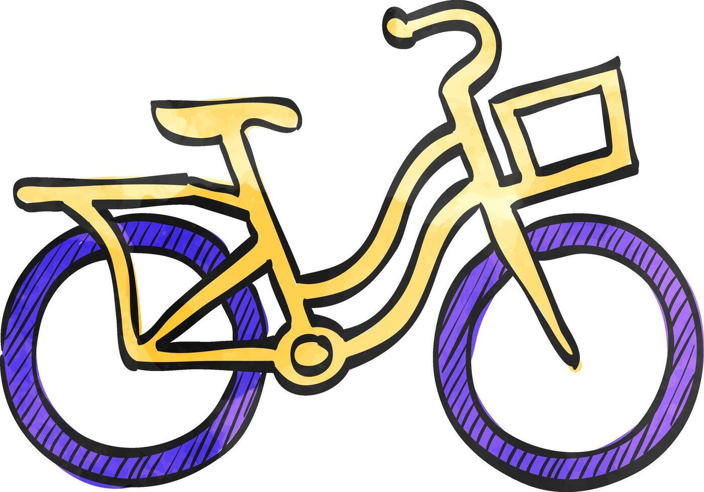 City bike icon in color drawing. Transportation sport urban fashion vector