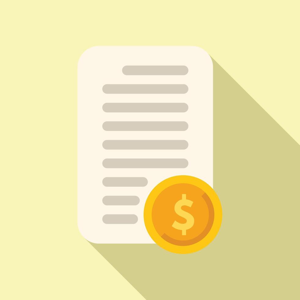 Paper money document icon flat vector. Work person vector