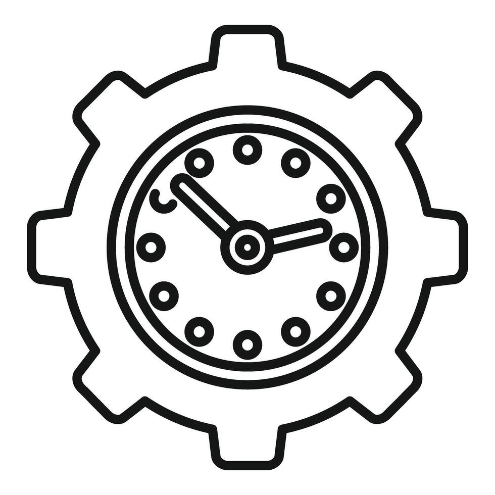 Risk clock gear icon outline vector. Business person vector