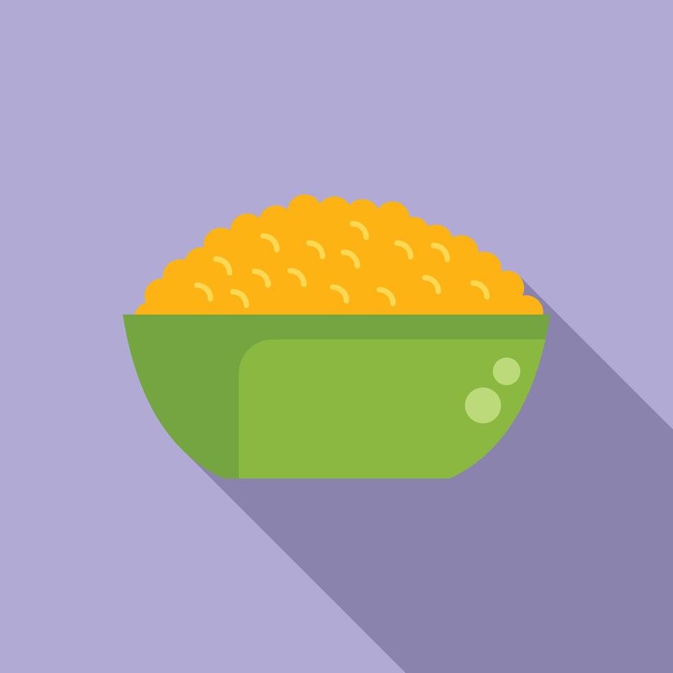 Lentil full bowl icon flat vector. Agriculture nutrition vector