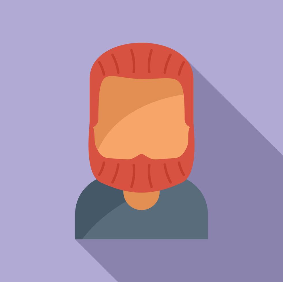Big face beard icon flat vector. Individual short vector