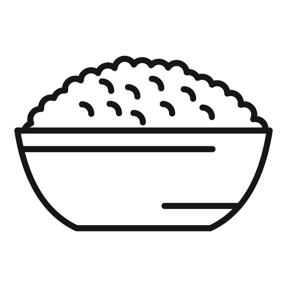 Lentil full bowl icon outline vector. Agriculture nutrition vector