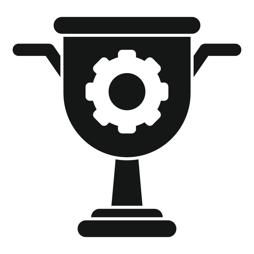 Management gold cup icon simple vector. Control team vector