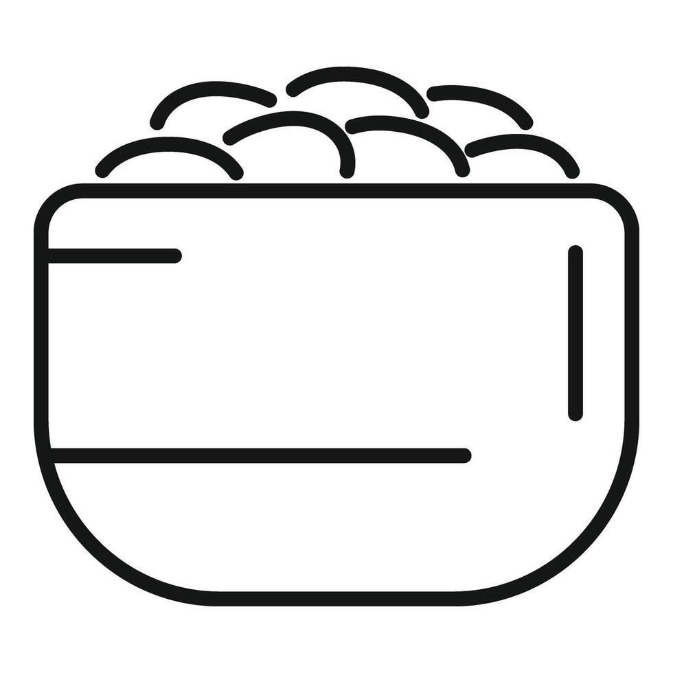 Plate seed lentil icon outline vector. Dinner energy vector