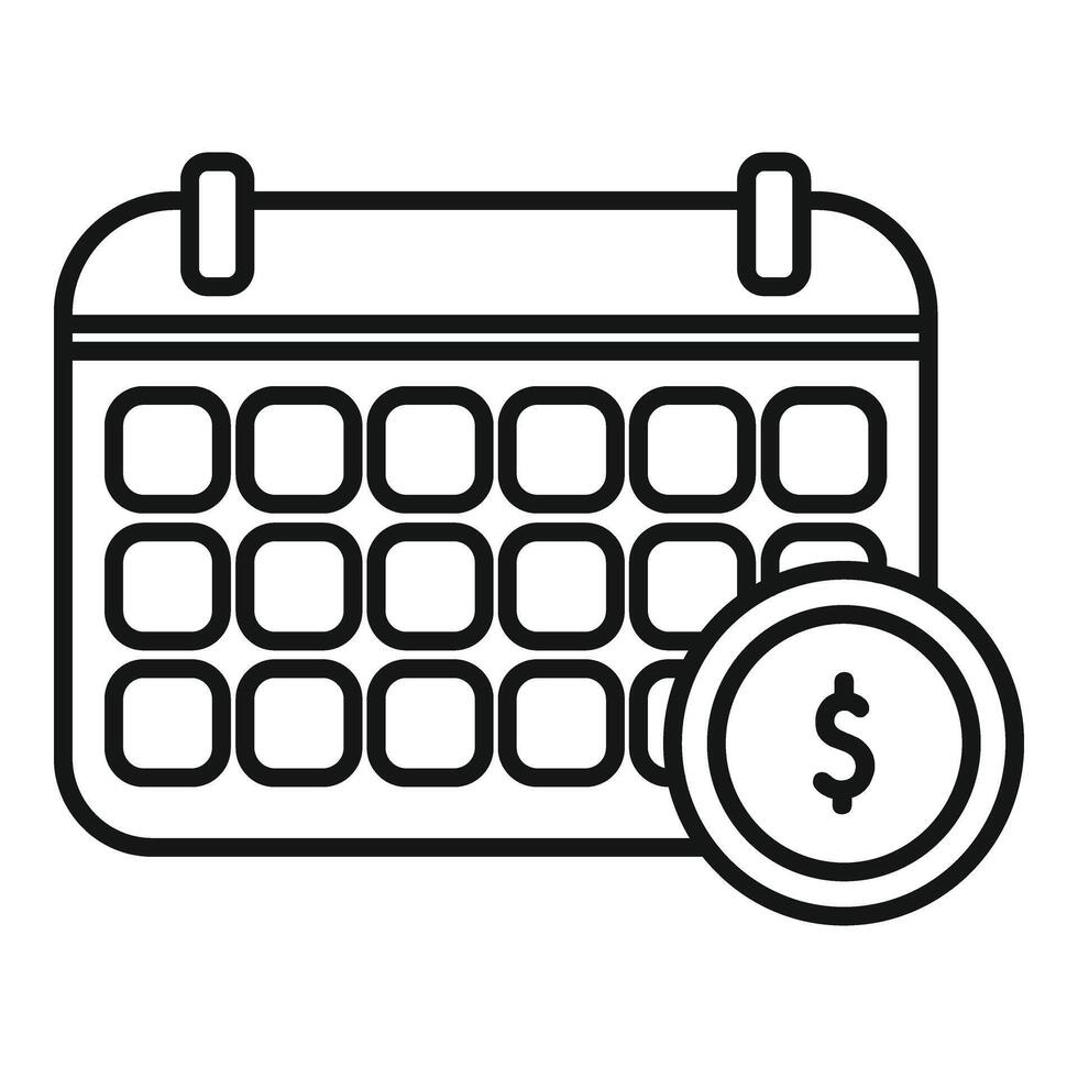 Calendar performance management icon outline vector. Work team vector