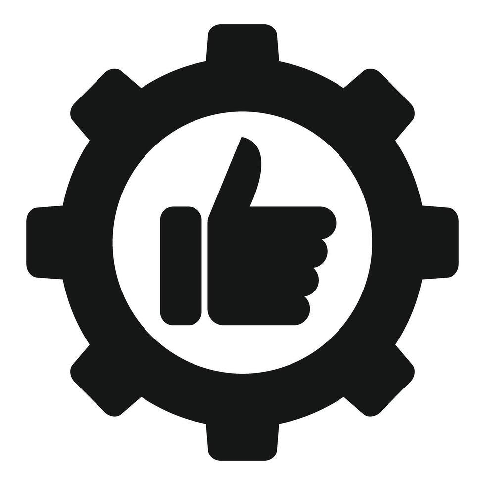 Gear thumb up icon simple vector. Process project change vector