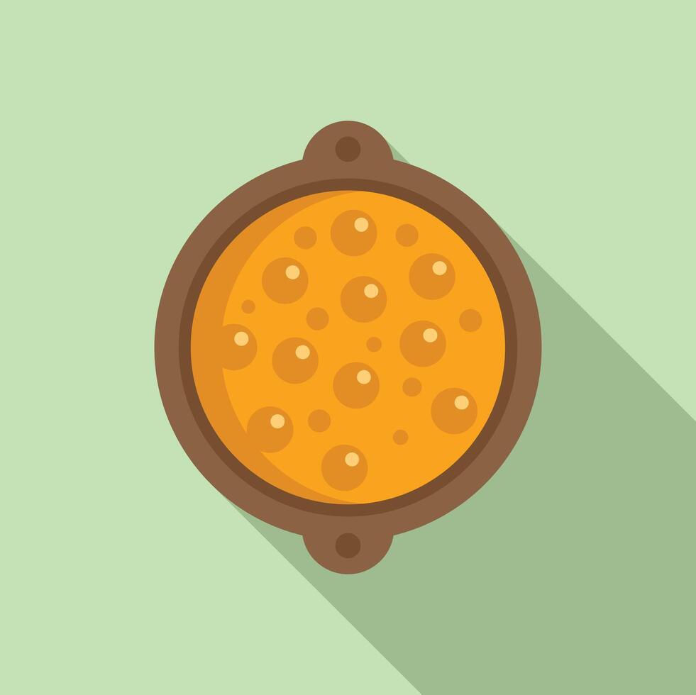 Lentil soup top view icon flat vector. Food market vector