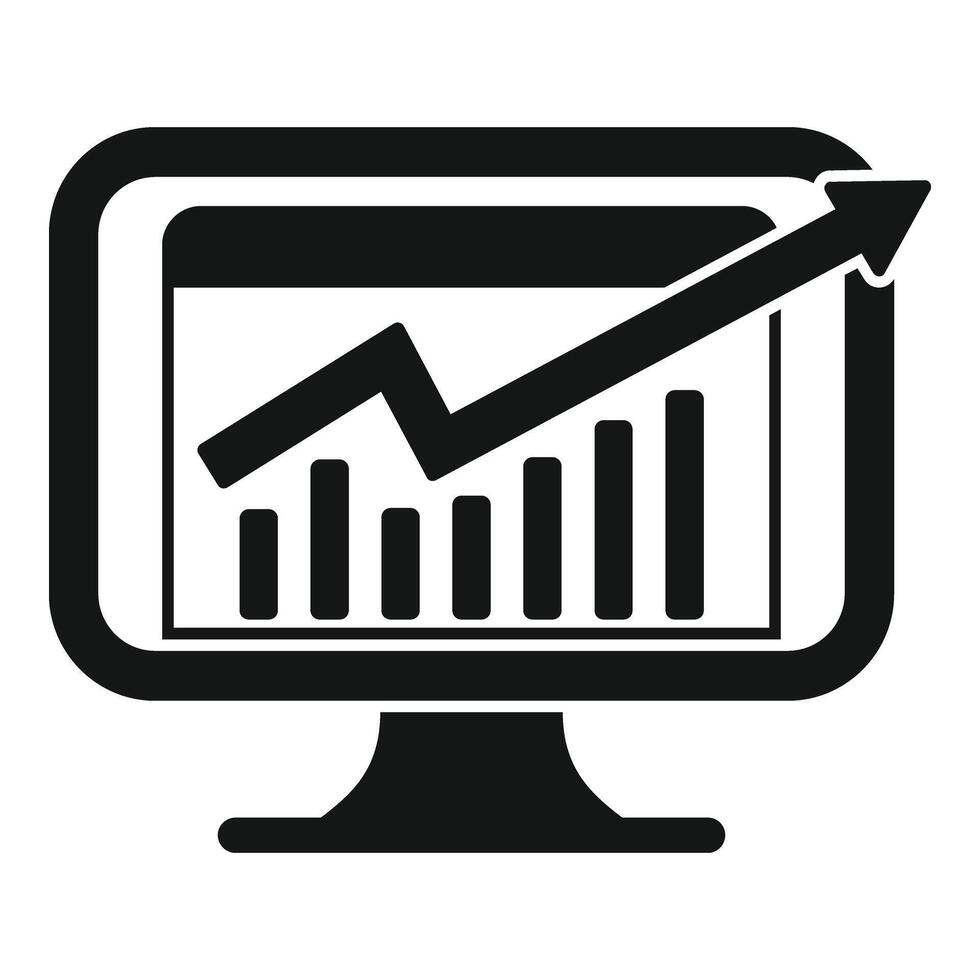 Monitor data finance icon simple vector. Digital chart vector