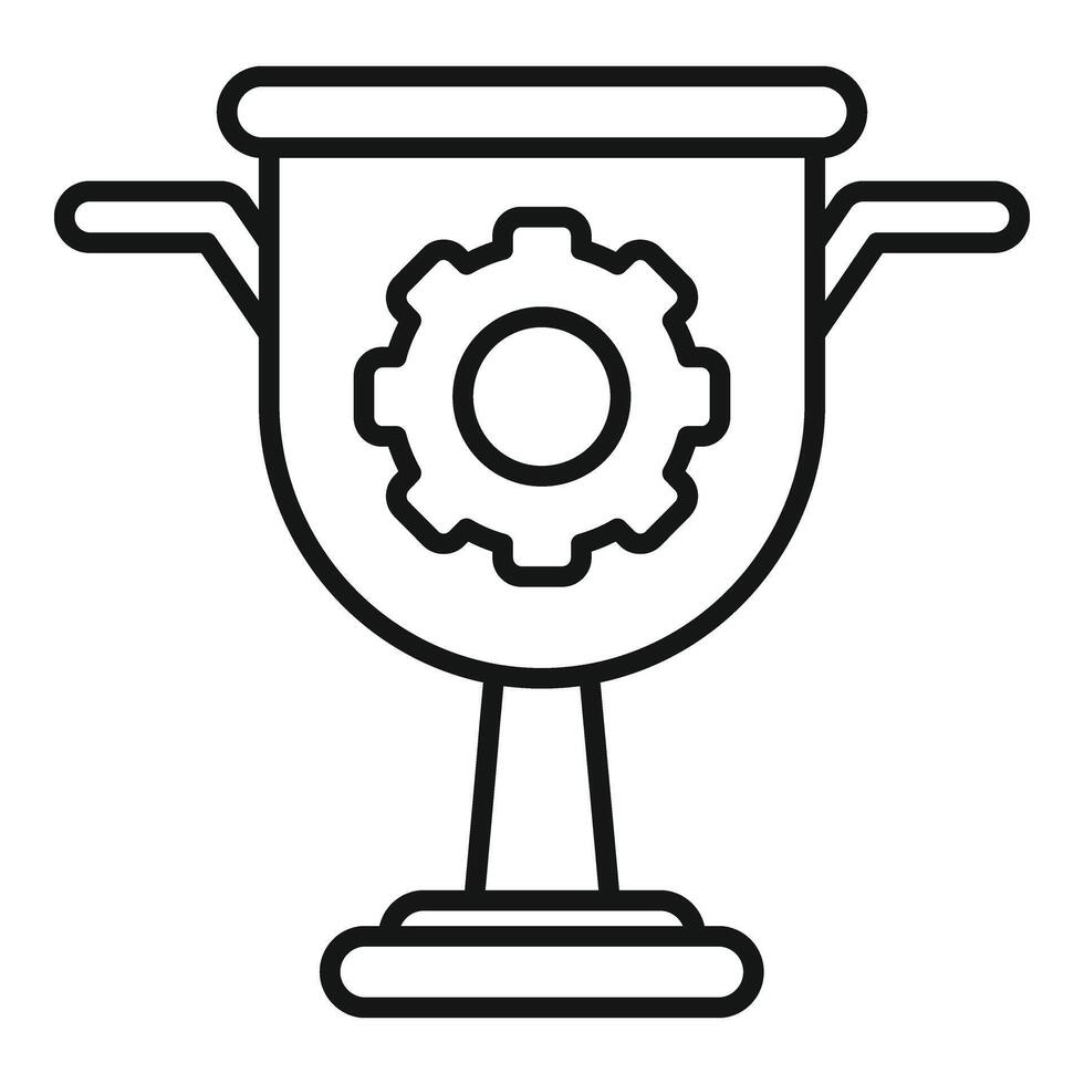 Management gold cup icon outline vector. Control team vector