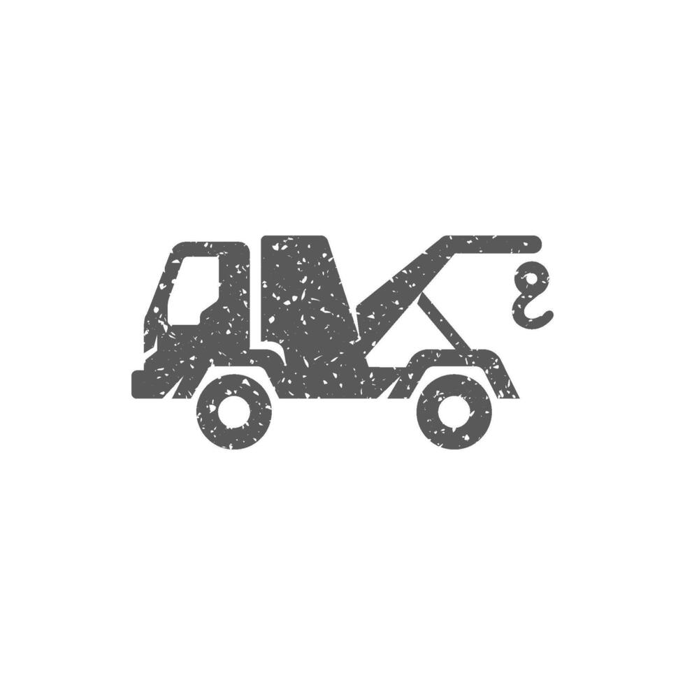 remolcar icono en grunge textura vector ilustración