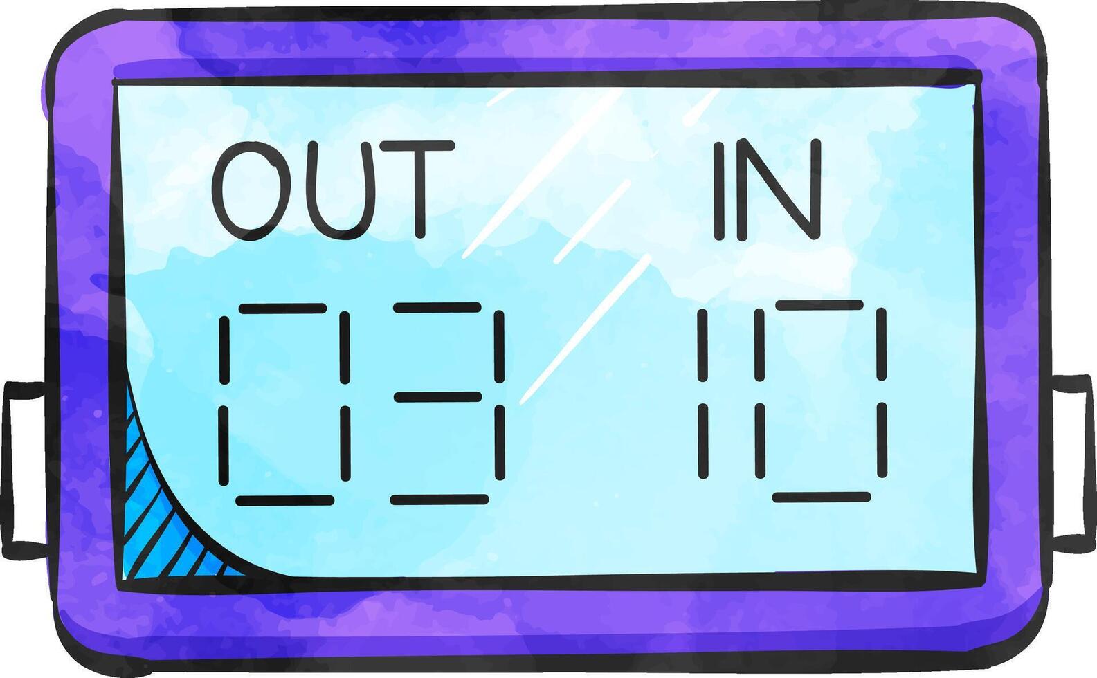 Player substitution board icon in watercolor style. vector