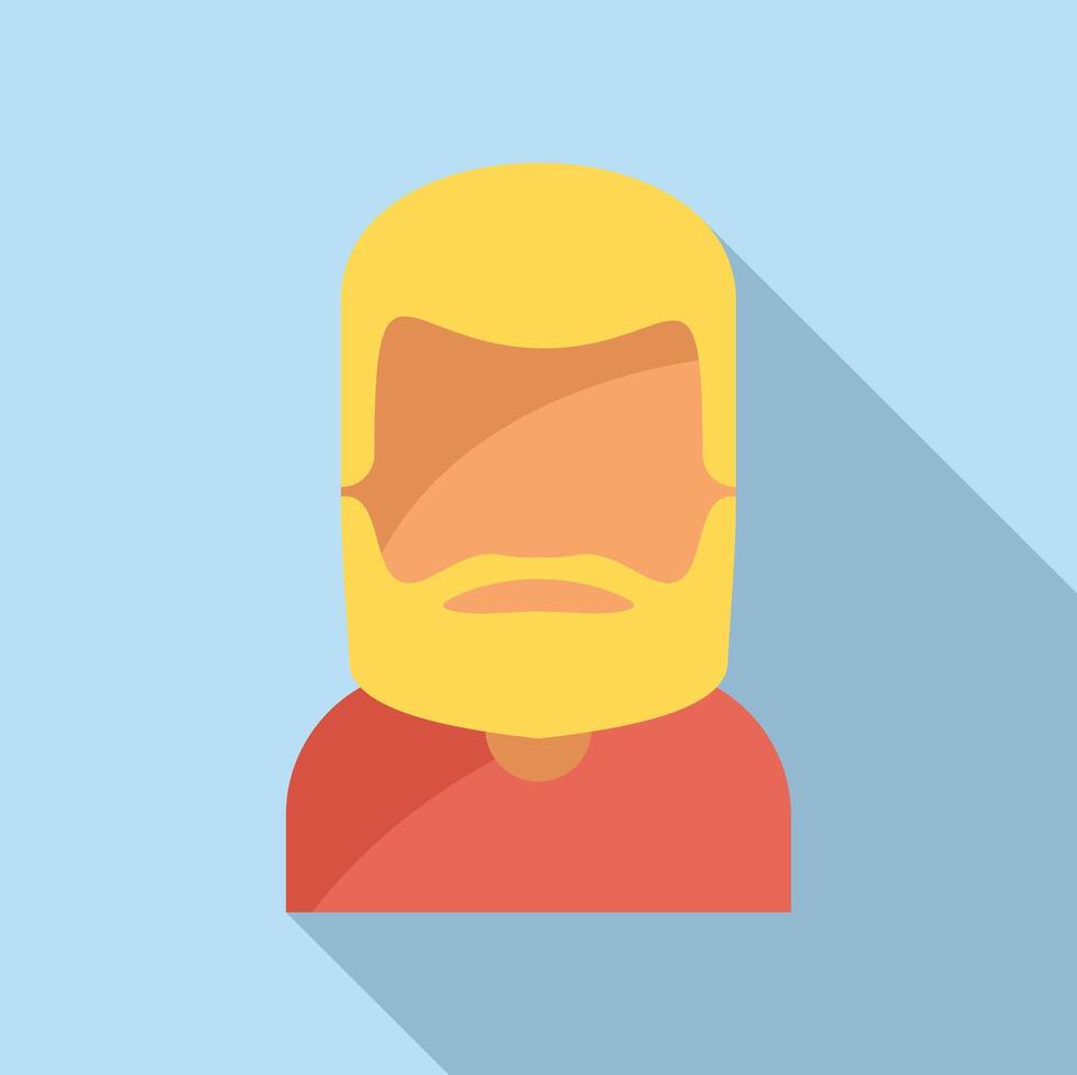 Blonde beard man icon flat vector. Aged goatee vector