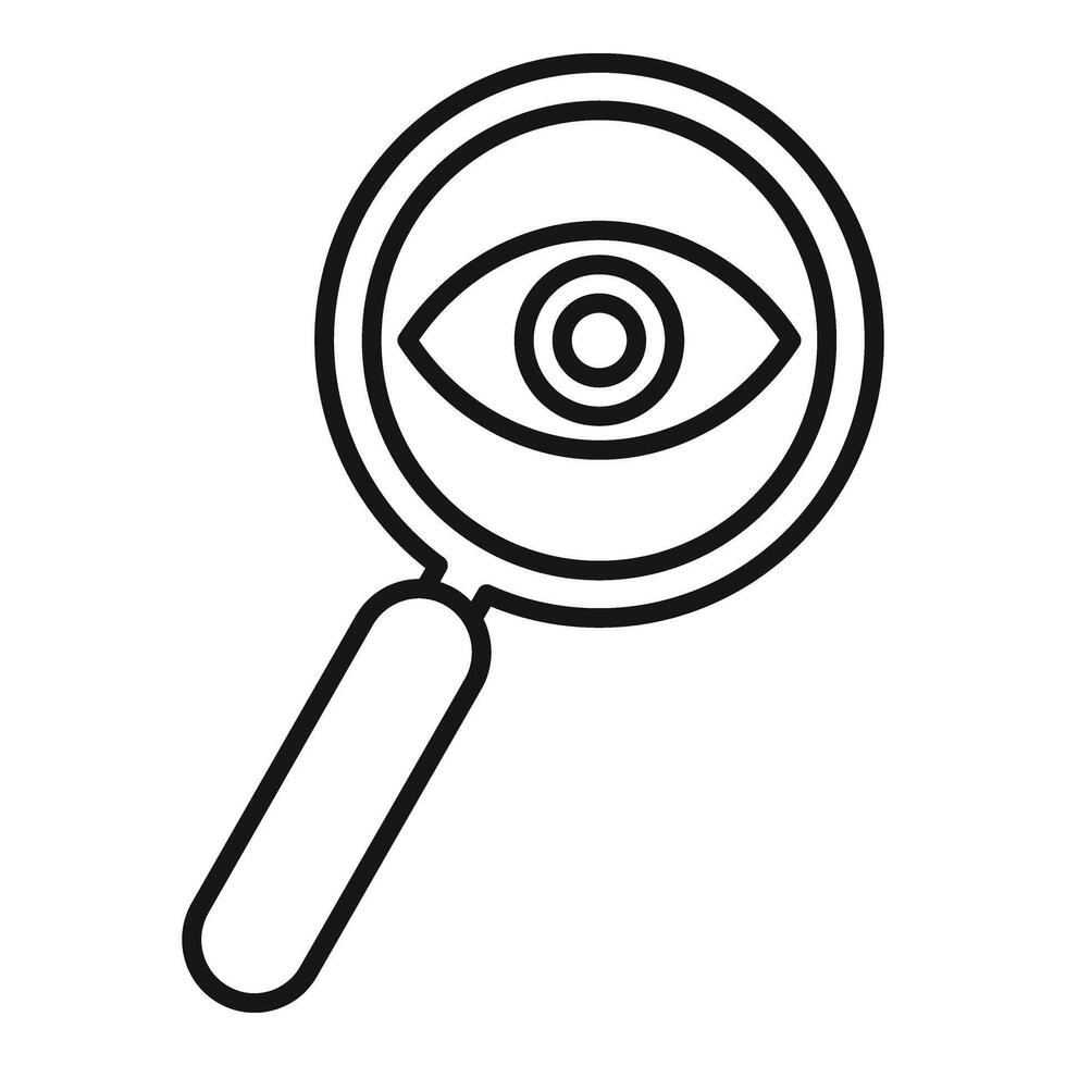 Search business magnifier icon outline vector. Brain explore vector
