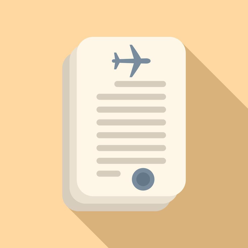 Travel airplane insurance icon flat vector. People protection vector