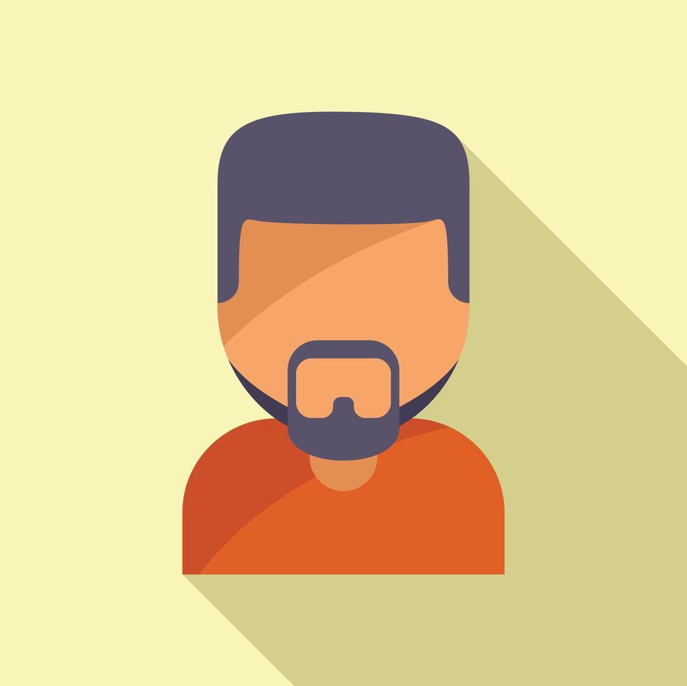 Beard mustache icon flat vector. Head fashion vector