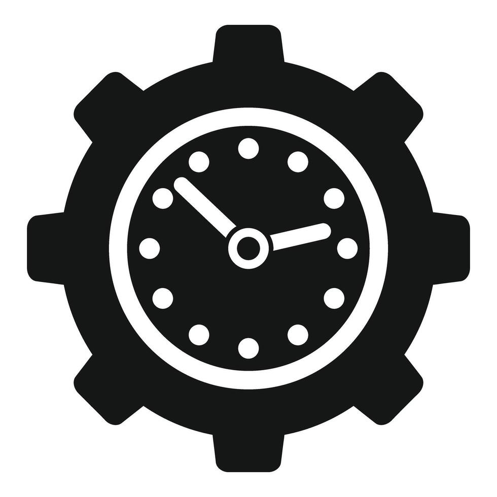 Risk clock gear icon simple vector. Business person vector