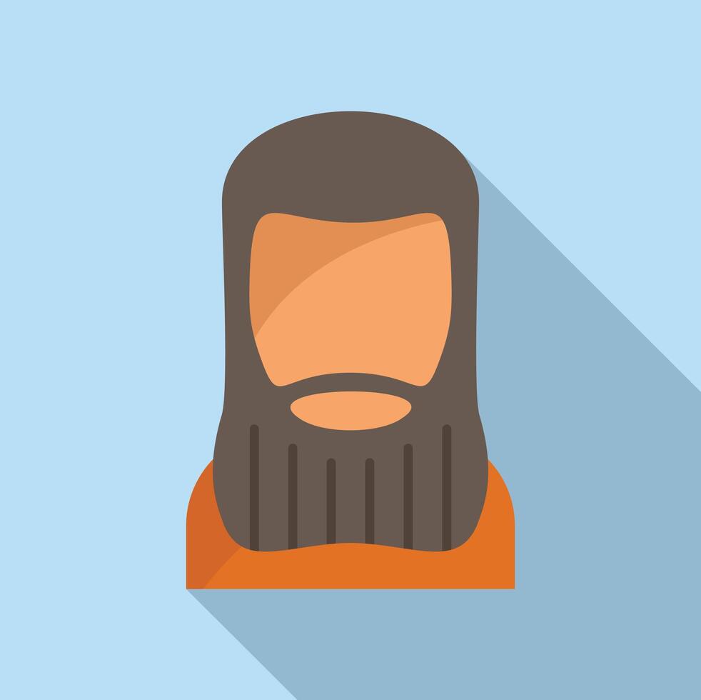 Mature beard man icon flat vector. Portrait male vector