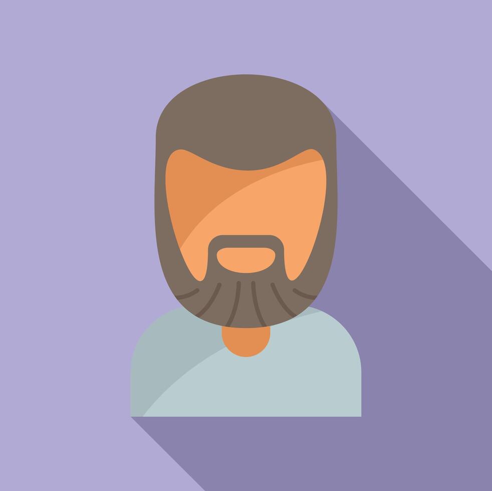 Character beard icon flat vector. Mature man vector