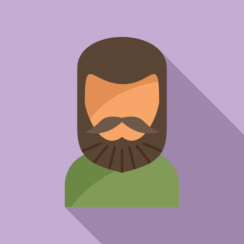 Model barber beard icon flat vector. Smile style vector