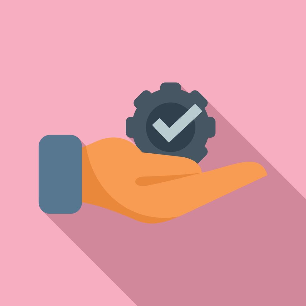Care management icon flat vector. Cog gear finance vector