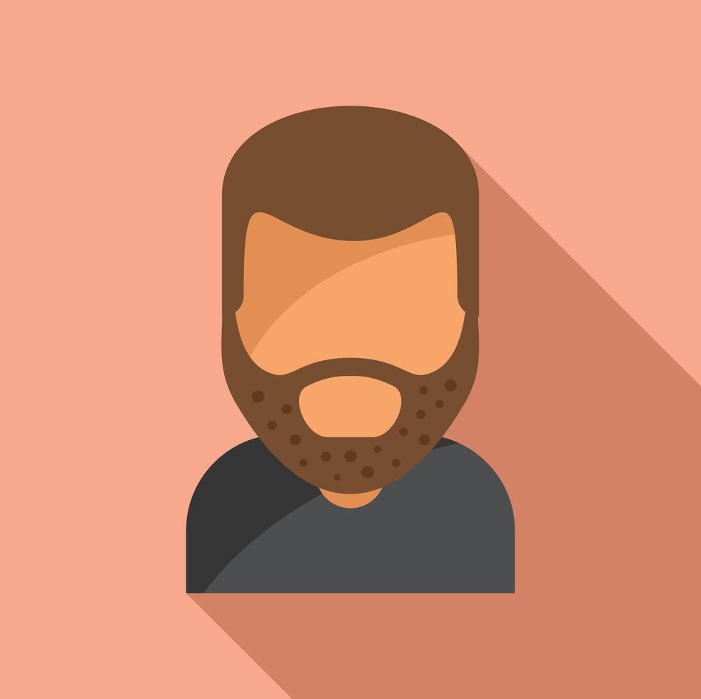 Creative beard icon flat vector. Smile older vector