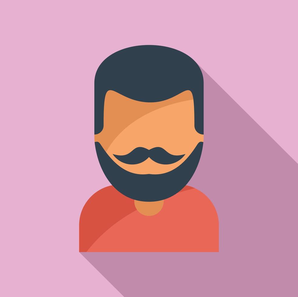 Envejecido hombre Bigote icono plano vector. barba estilo modelo vector