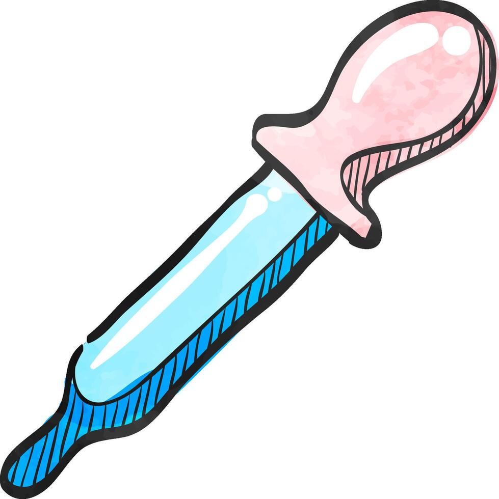 Eyedropper icon in color drawing. Printing publishing book vector