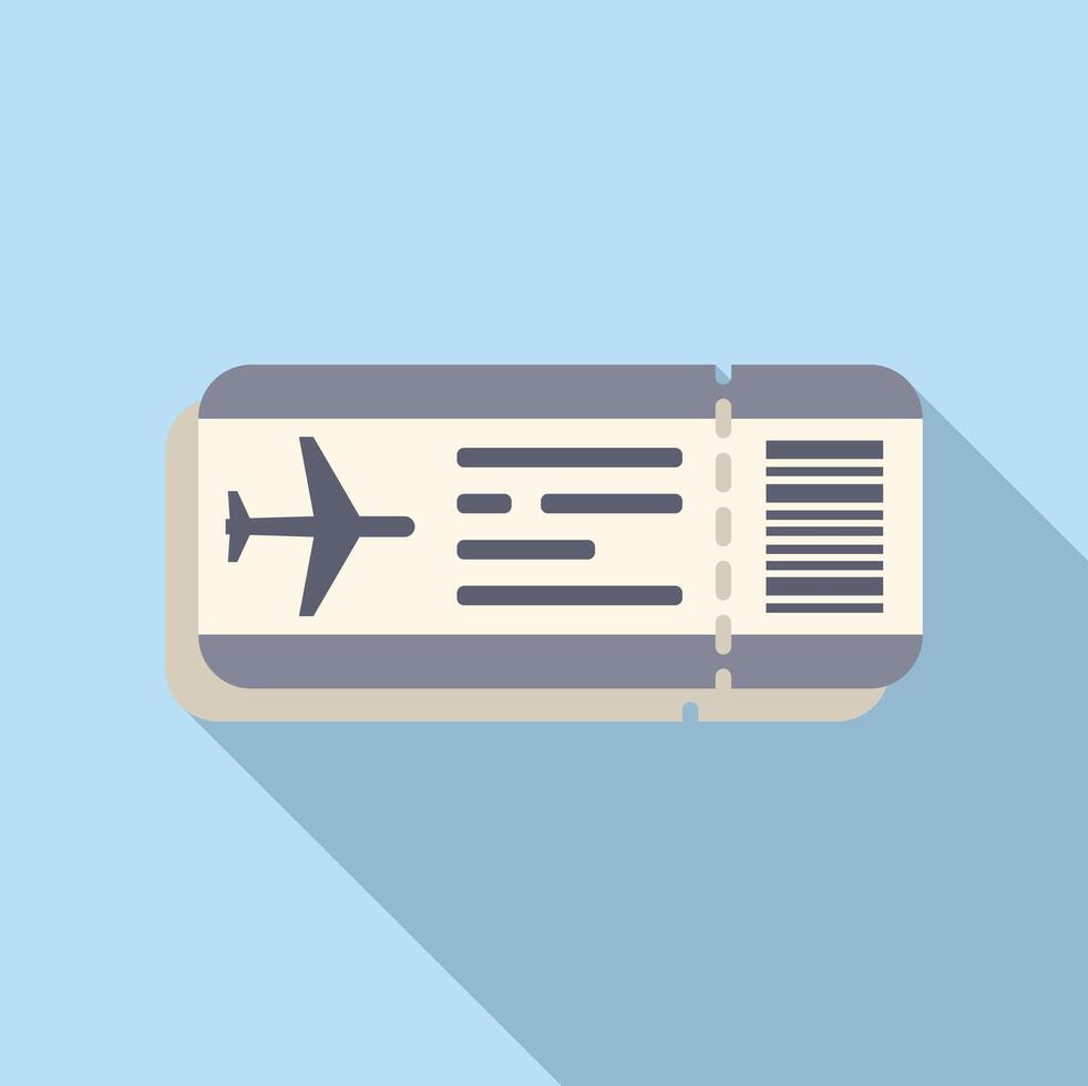 Air ticket icon flat vector. Airplane travel people vector