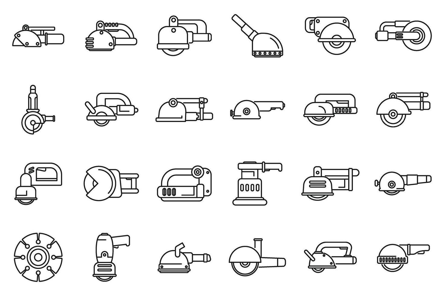 Wall chaser icons set outline vector. Construction building vector