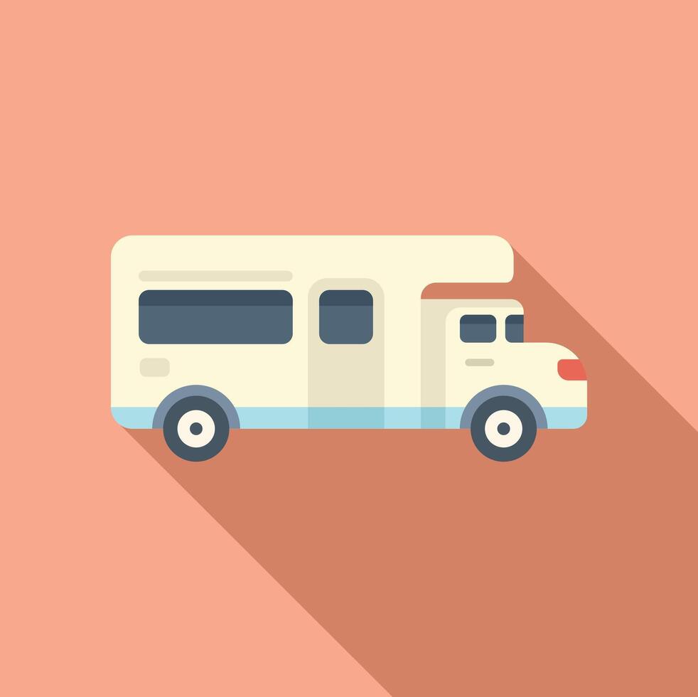 Home truck icon flat vector. Travel car vector