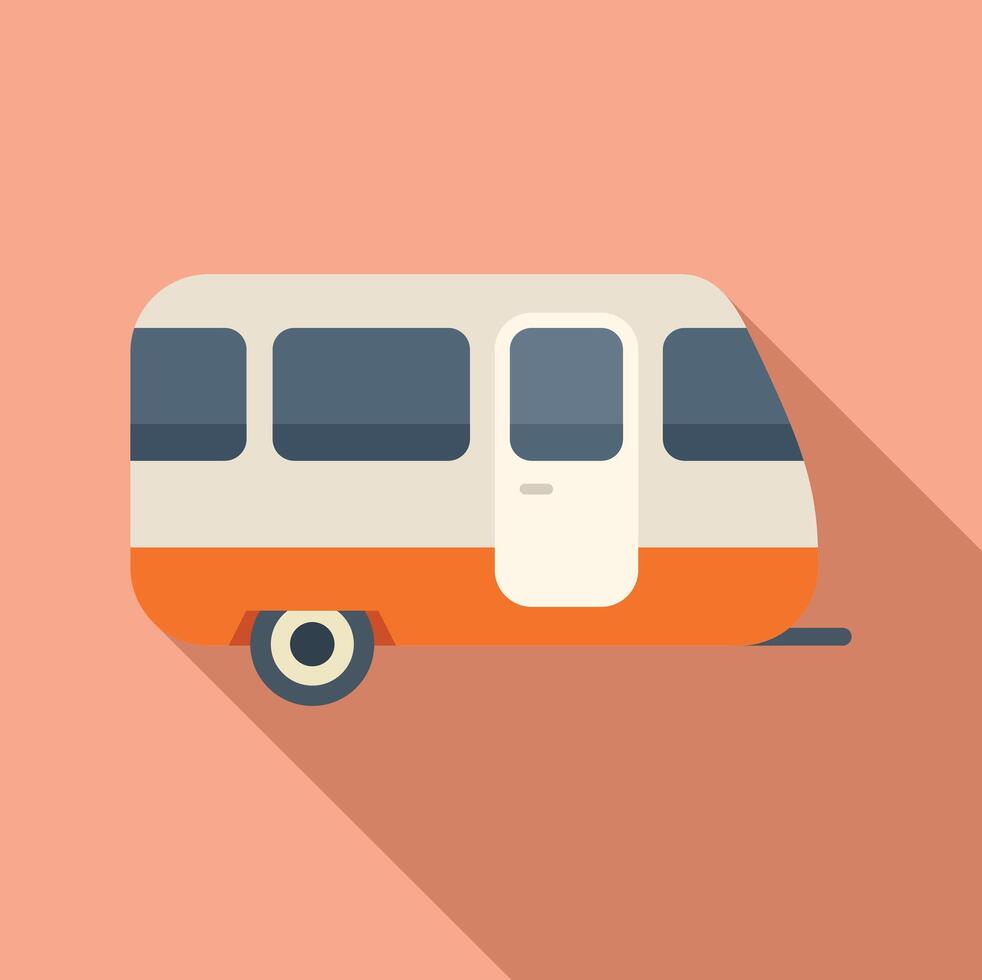 Travel trailer icon flat vector. Protection safety vector