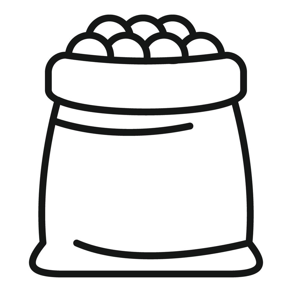 Full sack of lentil icon outline vector. Eco farming product vector