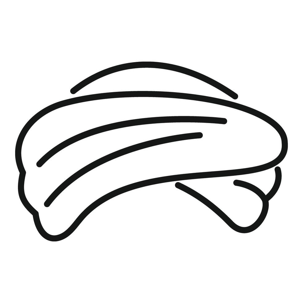 medio este turbante icono contorno vector. asiático cabeza vector