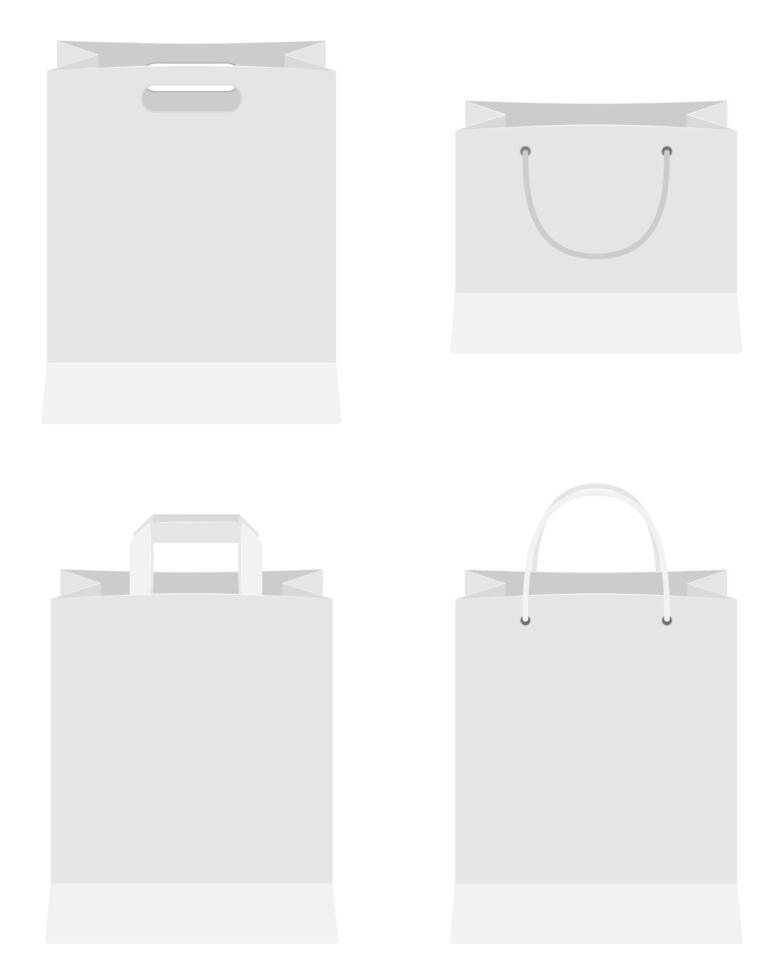 white paper shopping bag stock vector illustration isolated on background