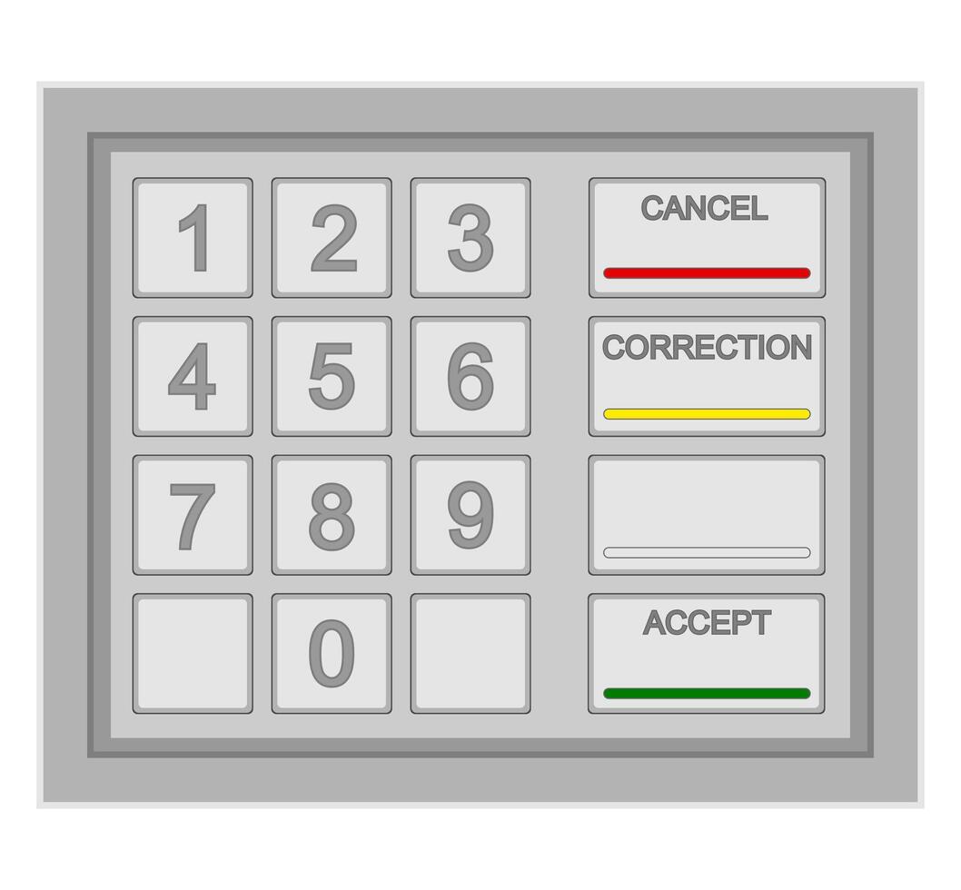 atm keyboard stock vector illustration isolated on white background ...