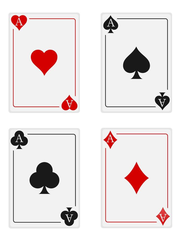 Ilustración de vector de stock de ace de tarjetas de casino aislado sobre fondo blanco