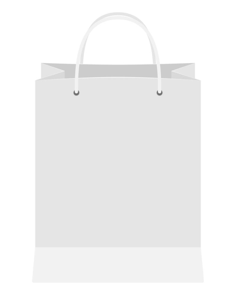 white paper shopping bag stock vector illustration isolated on background