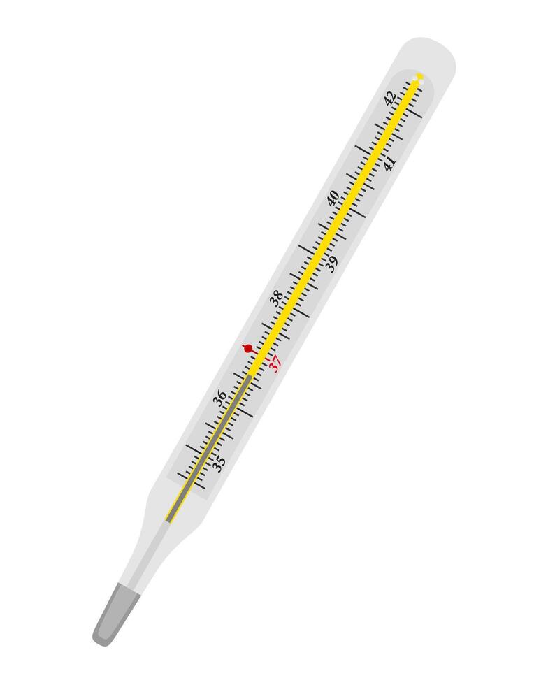 mercury medical thermometer stock vector illustration isolated on white background
