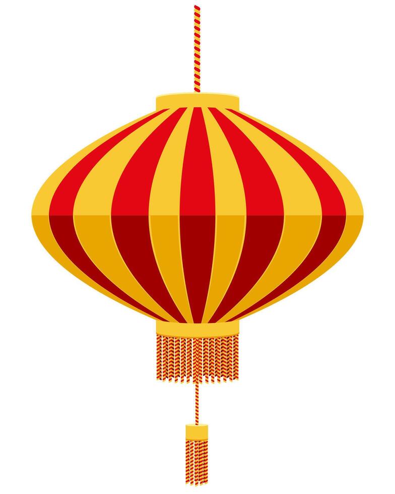 Linternas chinas rojas para decoración de vacaciones y festivales para diseño ilustración vectorial de stock aislado sobre fondo blanco vector