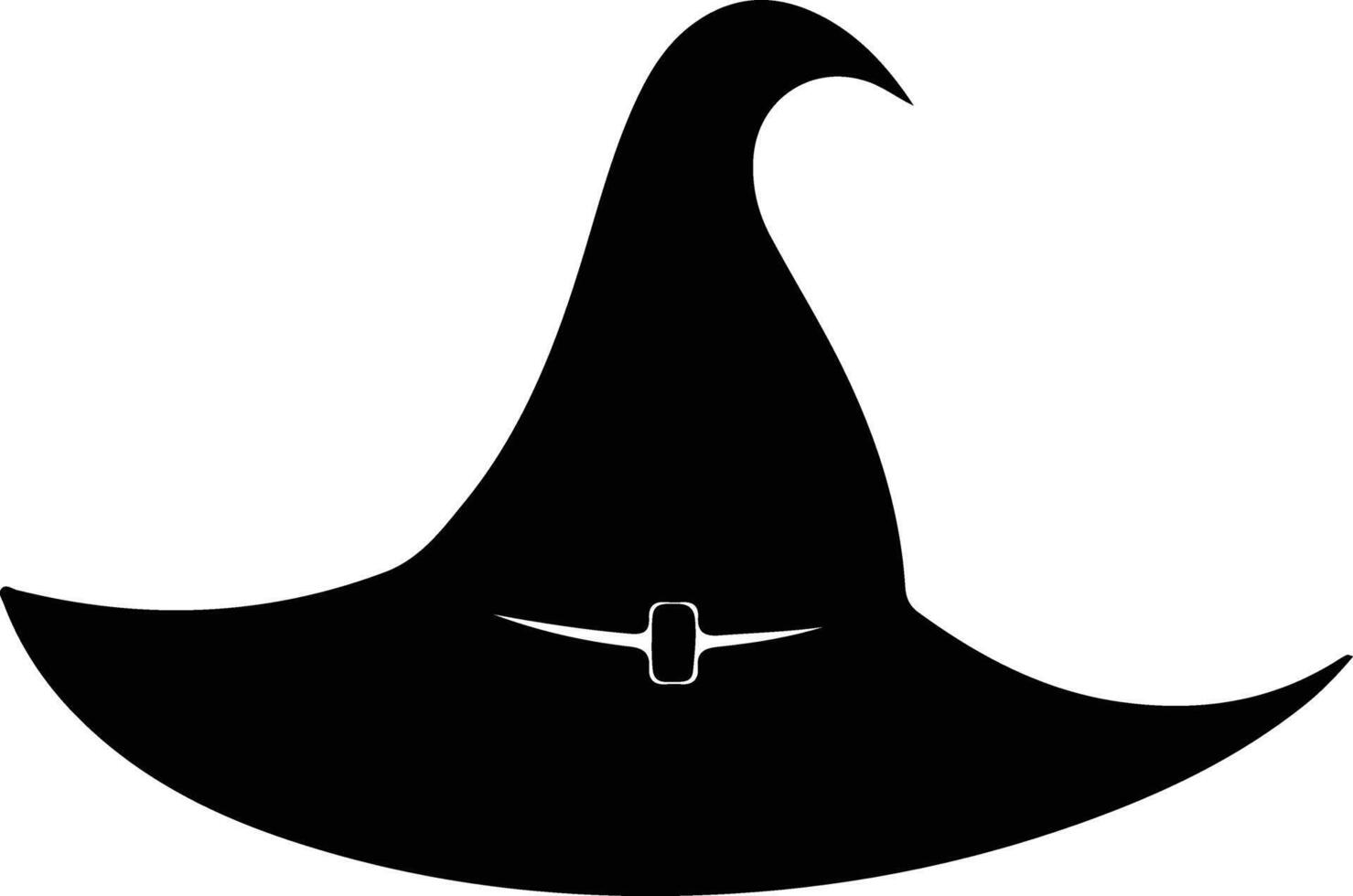 Witchs hat  black silhouette vector