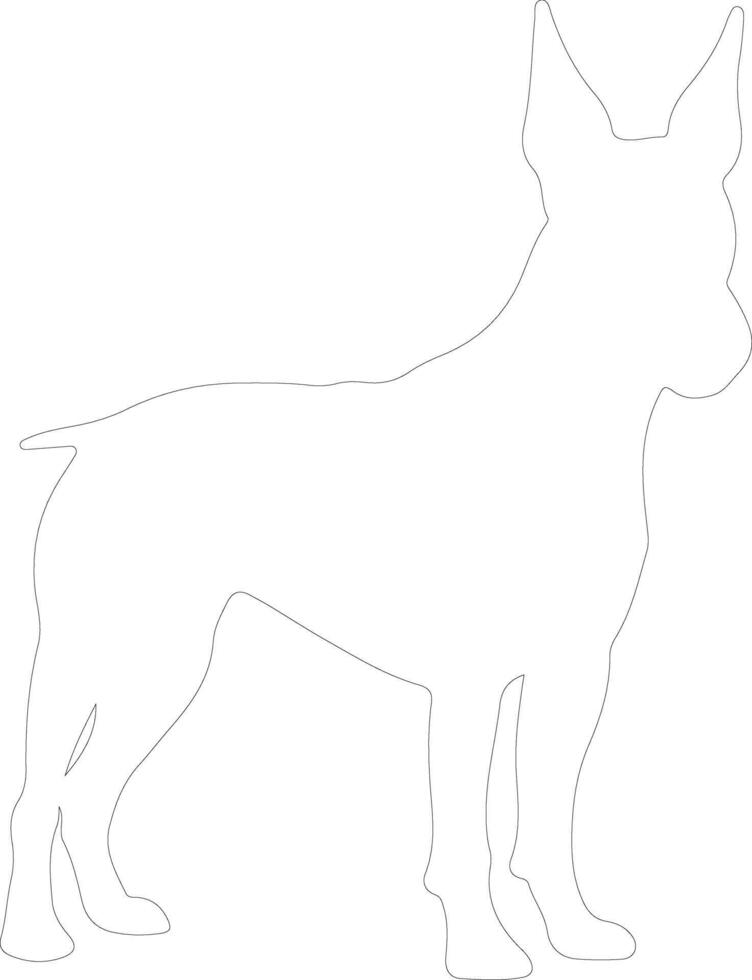 Miniature Bull Terrier  outline silhouette vector