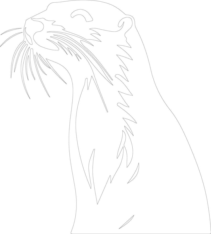 river otter   outline silhouette vector